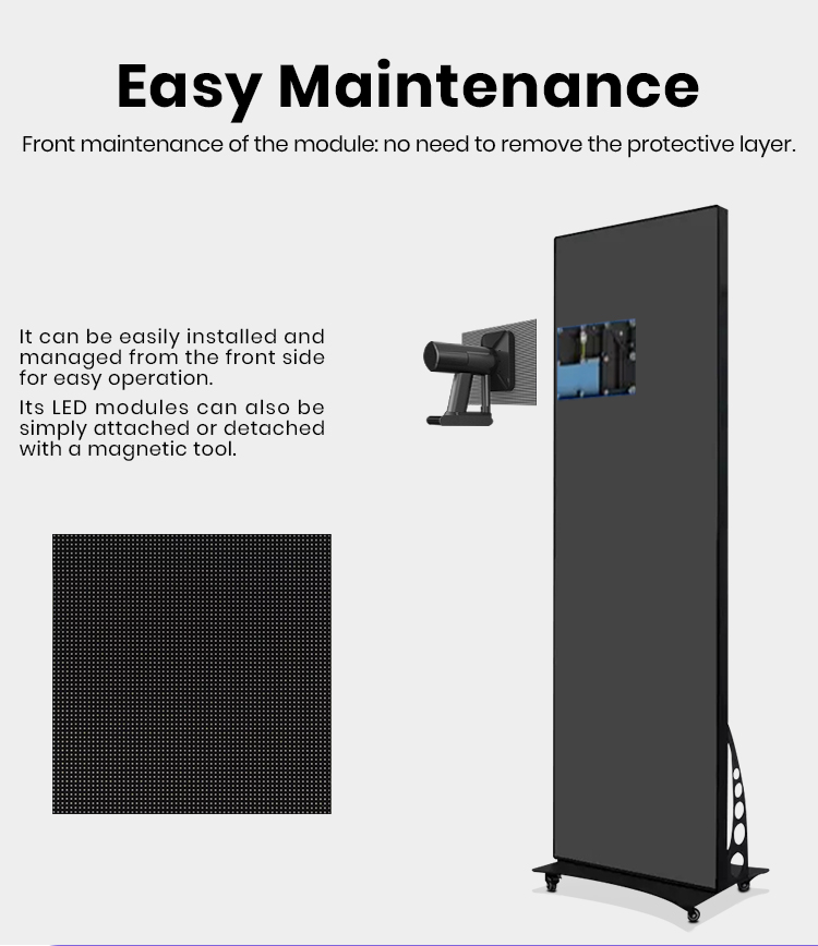 The poster led screen can be easy maintenance