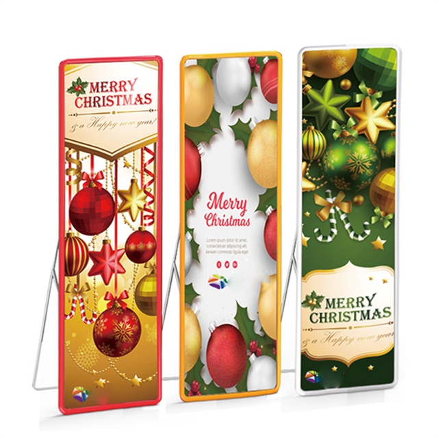 Wifi 4G Control P2.5 Digital Display Indoor Led Mirror Totem Floor Standing Advertising Led Poster Display Screen