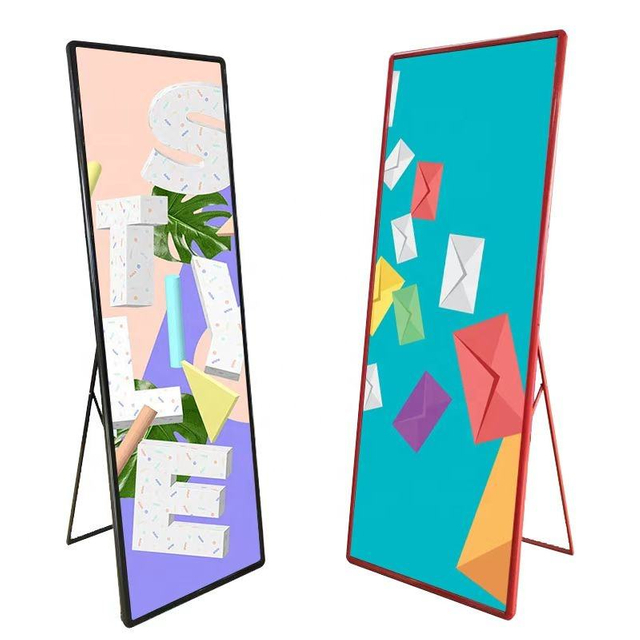 Indoor P2.5 Vertical Mobile Portable Advertising Frame LED Poster Screen